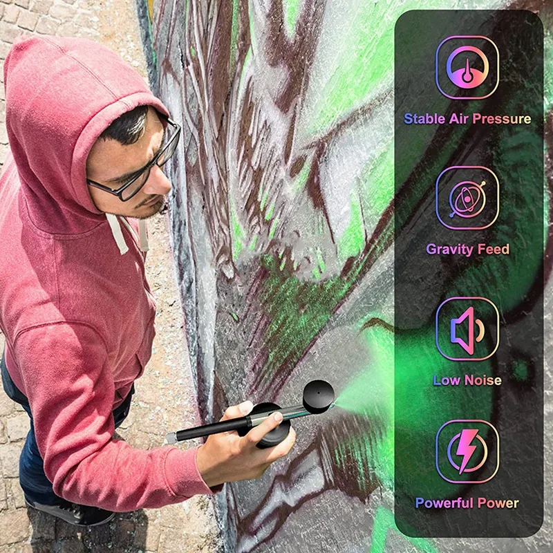 Воздушная щетка для ногтей кислородный инжектор мини-компрессор комплект