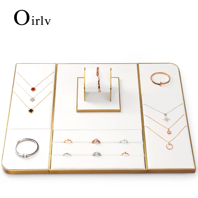 Oirlv белая кожаная металлическая основа Подставка для ювелирных изделий