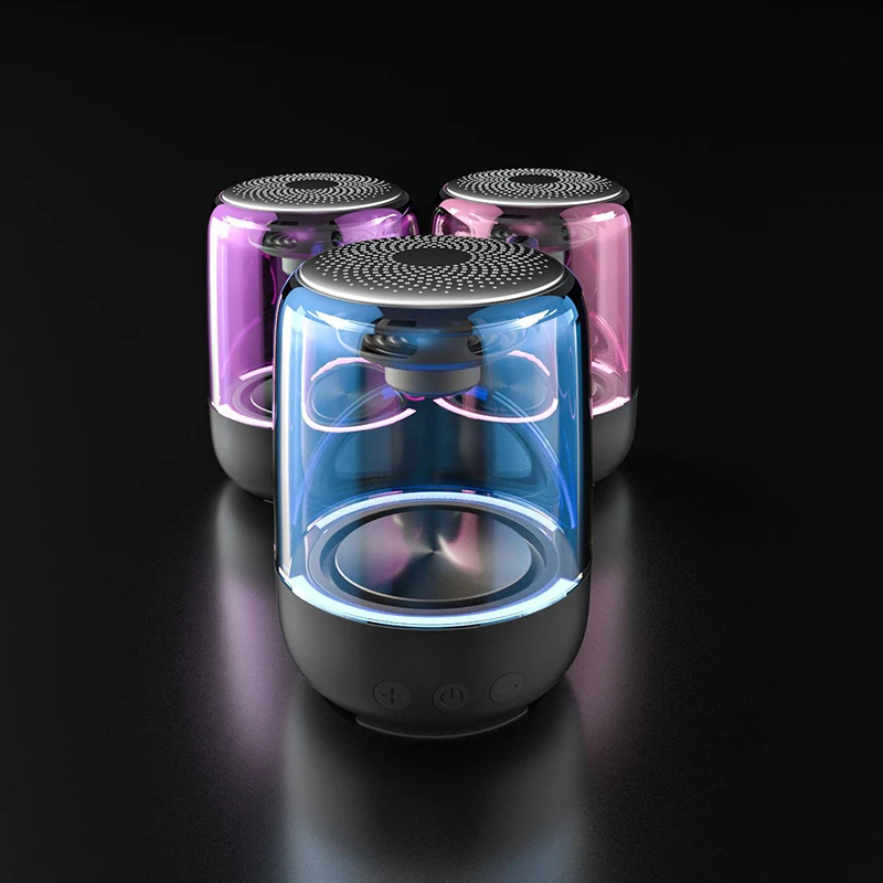 

TWS Interconnected 3D Mini Bluetooth Speaker Portable LED Stereo Subwoofer Colorful Light Music Player Supports TF Card MP3