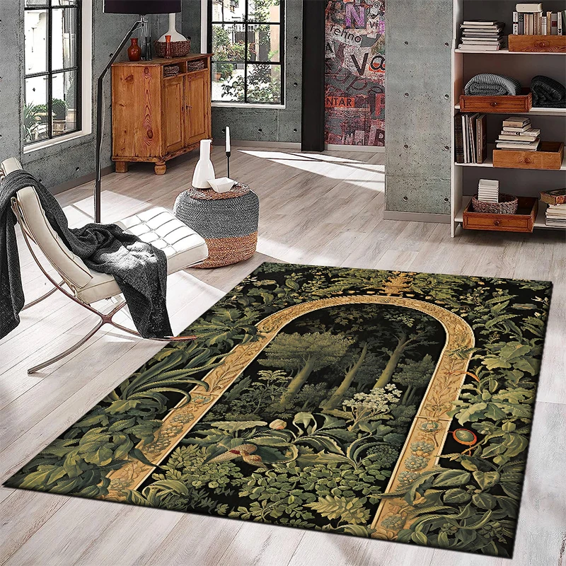 Удобный ковер с принтом Моне устойчивый к скольжению и выцветанию для спальни