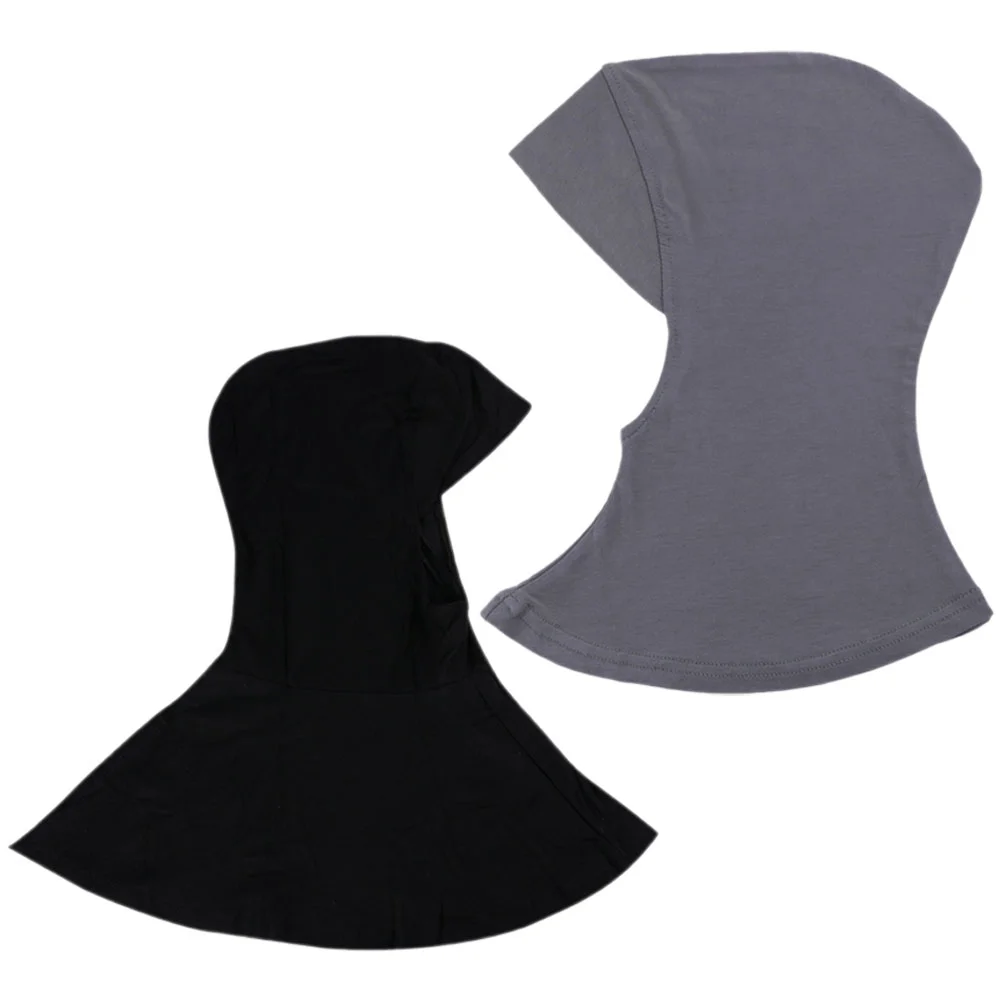 

2 Pcs Skin-friendly Reliable Useful Excellent Great Simple Safe Breathable Fine Muslim Hijab Undercap for Female Lady Women