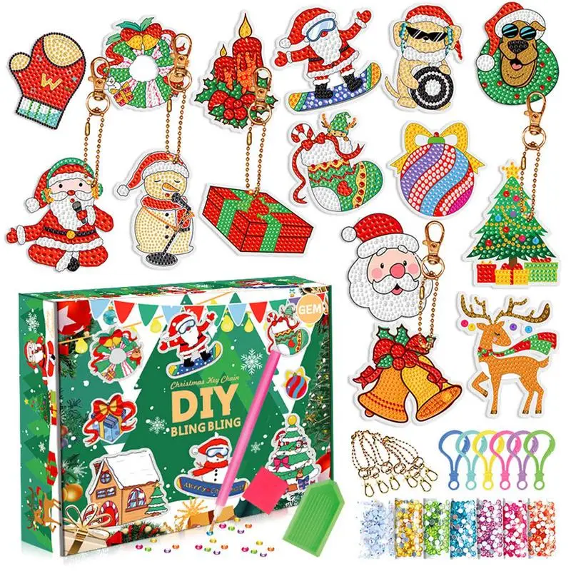 

Christmas Diamonds Paintings Kit Diamond Art Painting Kit Christmas Hanging Ornaments Christmas Party Favors Hanging Pendants Ke