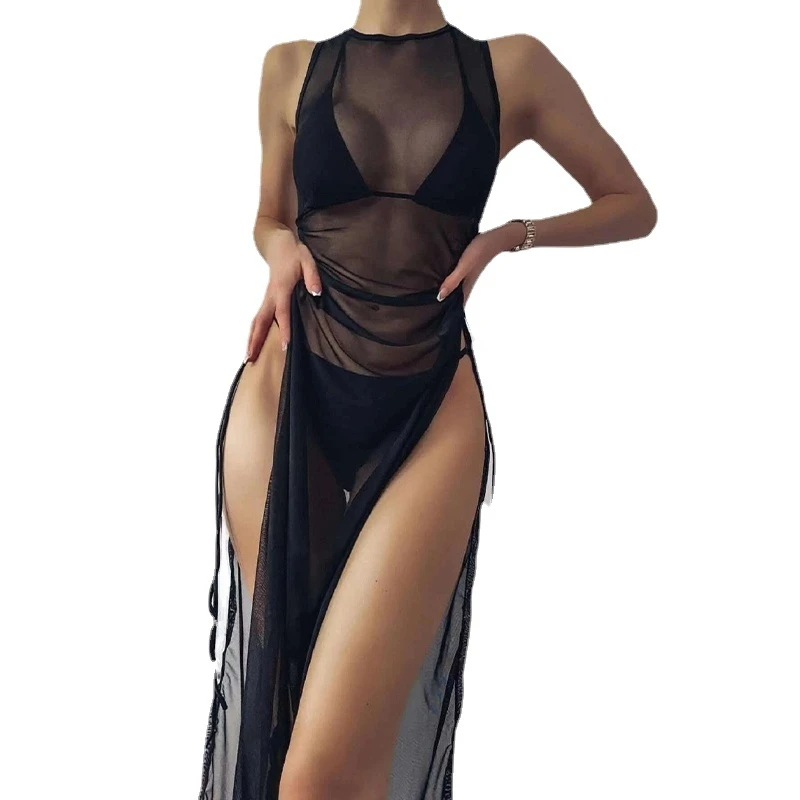 

High neck swimwear female swimsuit cover-ups for women Skirts bikini Halter triangle bathing suit