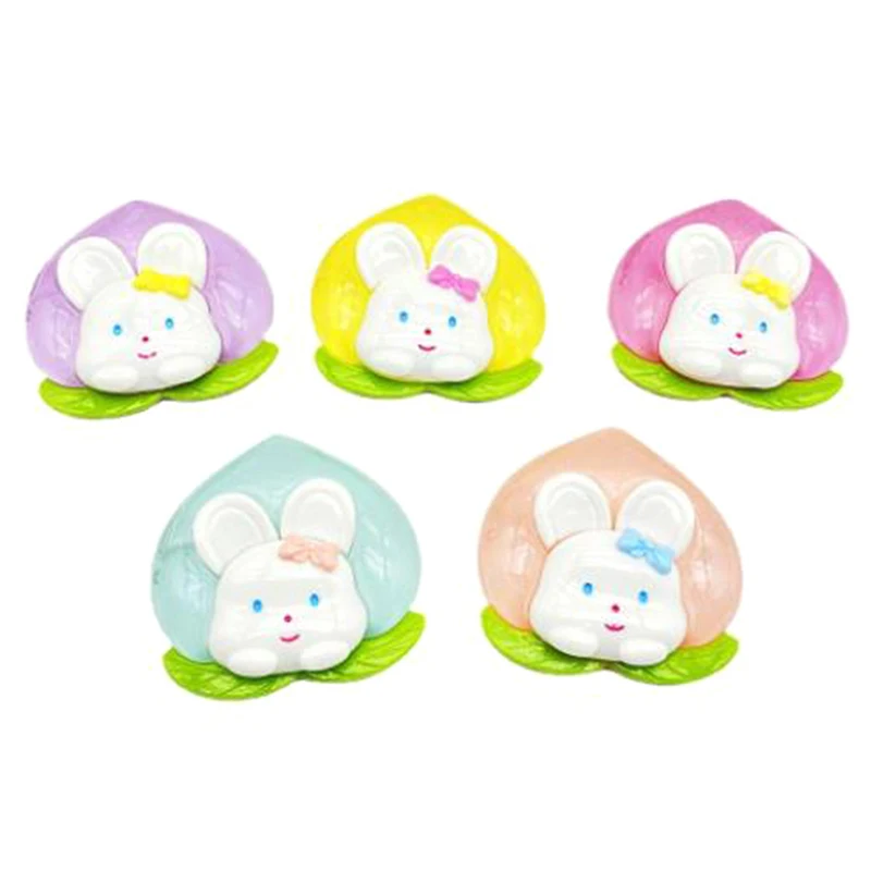 1Pc Luminous Mini Rabbit Peach Resin Scrapbooking Craft Fit Phone Case Decoration DIY Hair Clip Accessories Random Color