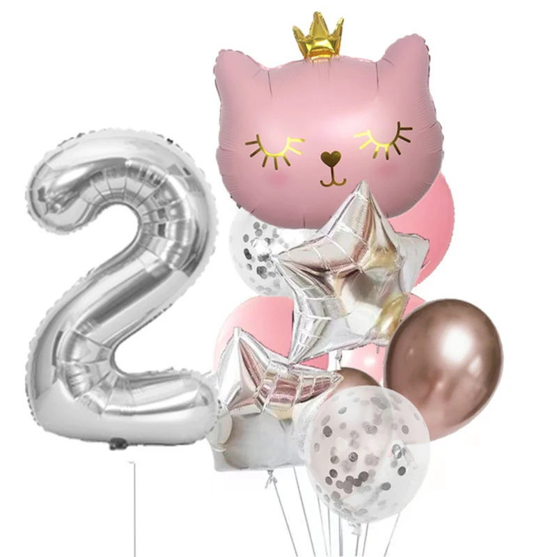 

Фольгированные шары с номером кота и животного Globos