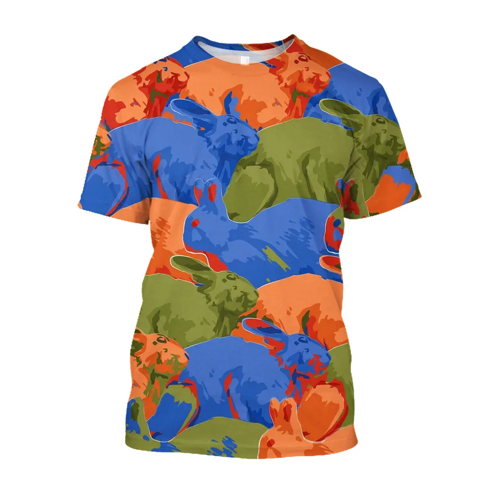 

Jumeast, футболки с 3D-принтом животных, Кролик, редис, летняя повседневная футболка с коротким рукавом для мужчин, модная одежда, мультяшная ули...