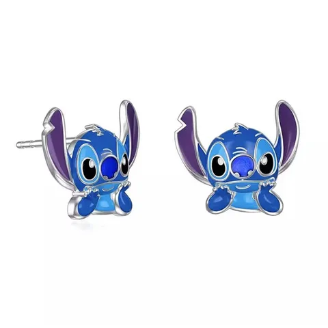 Disney Anime Lilo & Stitch Ear pingentes Kawaii Stitch Brincho de metal delicado Acessórios para jóias femininos Girl Girl Gifts