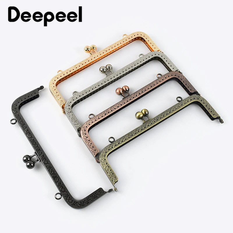 2/5pcs 20CM Square Bags Handle Embossed Purse Frame for Bag DIY Sewing Brackets Material Hardware Wallet Kiss Clasp Accessory | Багаж и