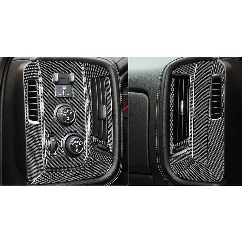 

Наклейка из углеродного волокна для Chevrolet Silverado 1500/GMC Sierra 1500 2014-2018, левая и правая Крышка вентиляционного отверстия, отделка, аксессуары для интерьера автомобиля
