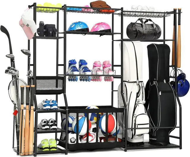 Golf Bag Storage Garage Organizer, sports equipment storage racks