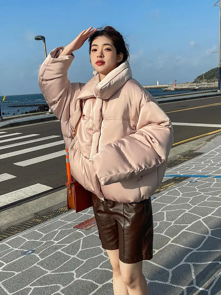 Vielleicht 2023 Women's Winter Coats Short Warm Down Basic Jacket Coat Fashion Stand Collar Outwear Female Korean Jacket Female