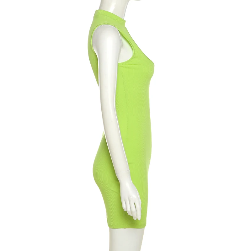 Повседневное трикотажное платье AIIOU в рубчик женские облегающие мини-платья без