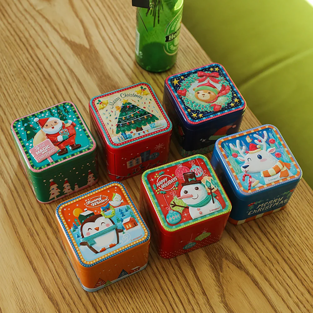

1 Pc Gift Storage Tank Xmas Tinplate Box Christmas Candy Tins Box Christmas Treat Tins Candy Box Christmas Tea Tins