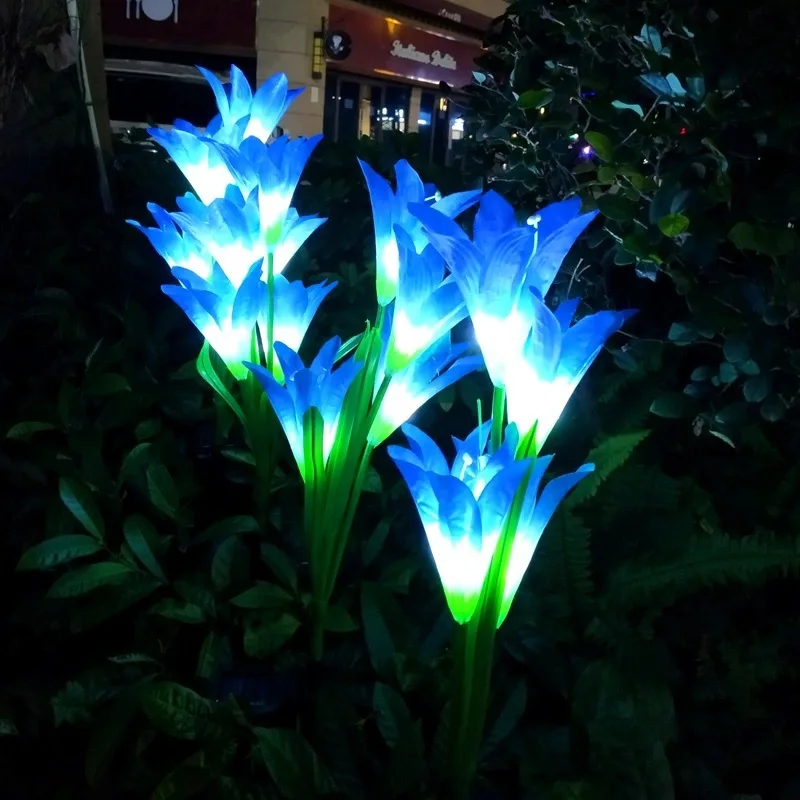 

Decorations Lamps Lawn Christmas Solar Patch Garden Changing Vegetable Lights Lily And Waterproof Led For Outdoor 7-color