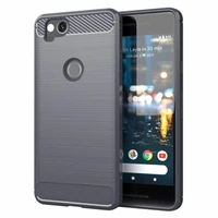 matte silicone case for google pixel 2 shockproof carbon fiber back cover for pixel2 google anti knock frosted case