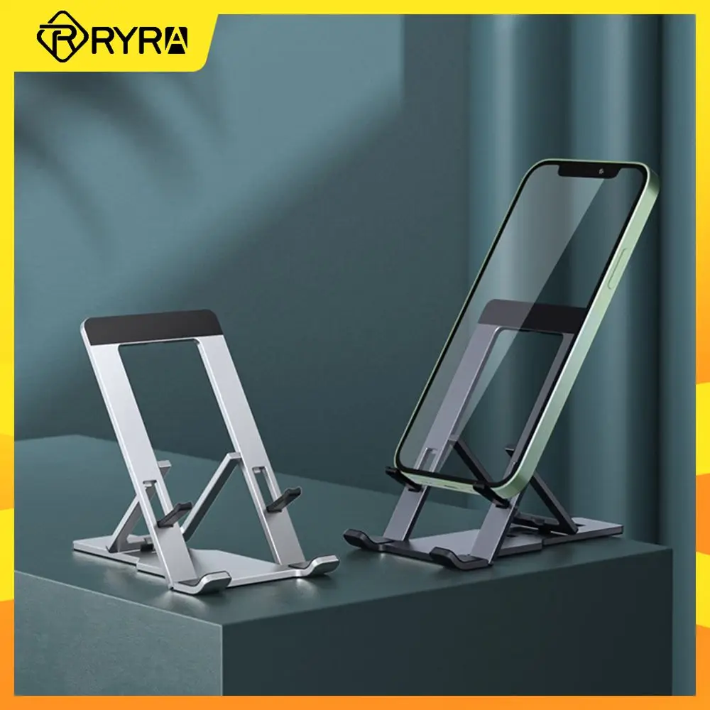 

RYRA Aluminum Alloy Mobile Phone Bracket Folding Lifting Metal Stand Five-gear Adjustable Cooling Stand Portable Desktop Holder