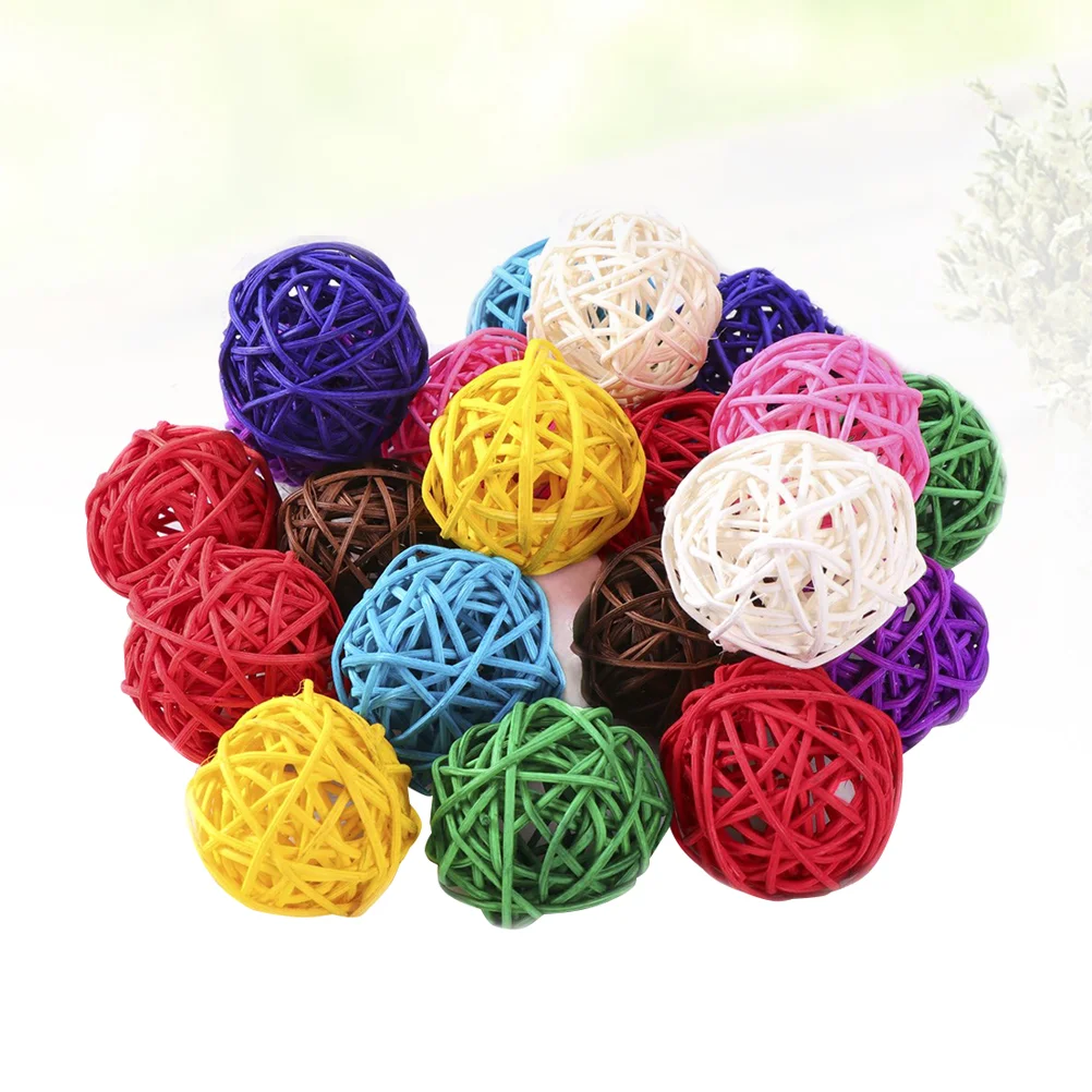 

40 Pcs Rattan Wicker Balls Vase Fillers Wedding Party Christmas Decoration Rattan Orbs Charm Wicker Sphere Vase Filler Orbs