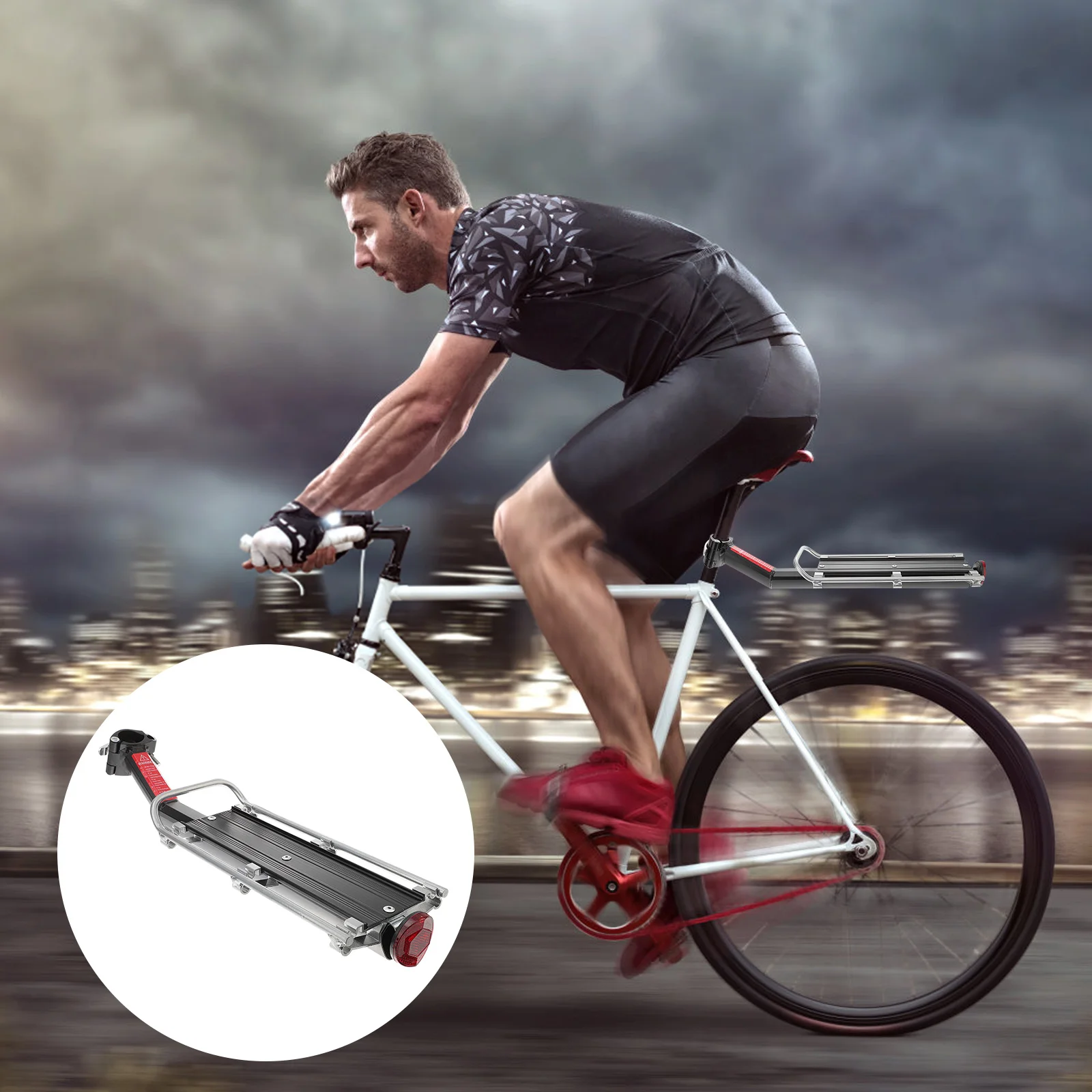 

Bike Rack Rack Carrier Rack Board Quick Release for Heavier Side Loads Black