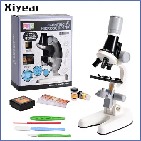 Микроскоп с зумом, лаборатория со светодиодом 800X, Биологический микроскоп для школы, Детский набор для научных экспериментов, развивающие н...