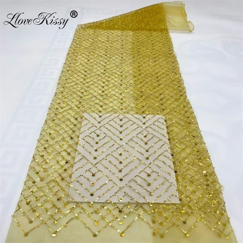 Оптовая продажа сетчатая ткань с вышивкой и блестками 5 ярдов 10 цветов для