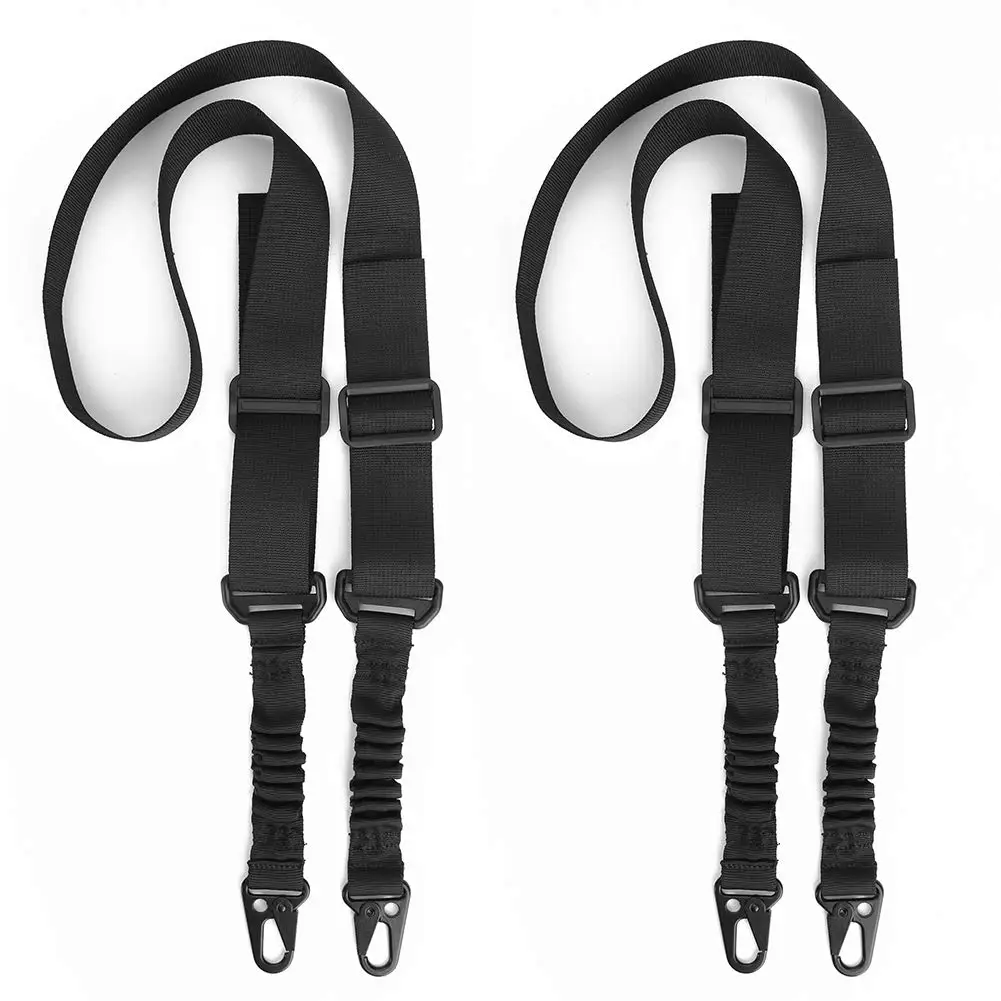 

2 Packs Nylon Security Military Bungee Hunting 2 Point Rifle Sling Tactical Rifle Gun Belt Strap with Metal Hooks for Outdoor