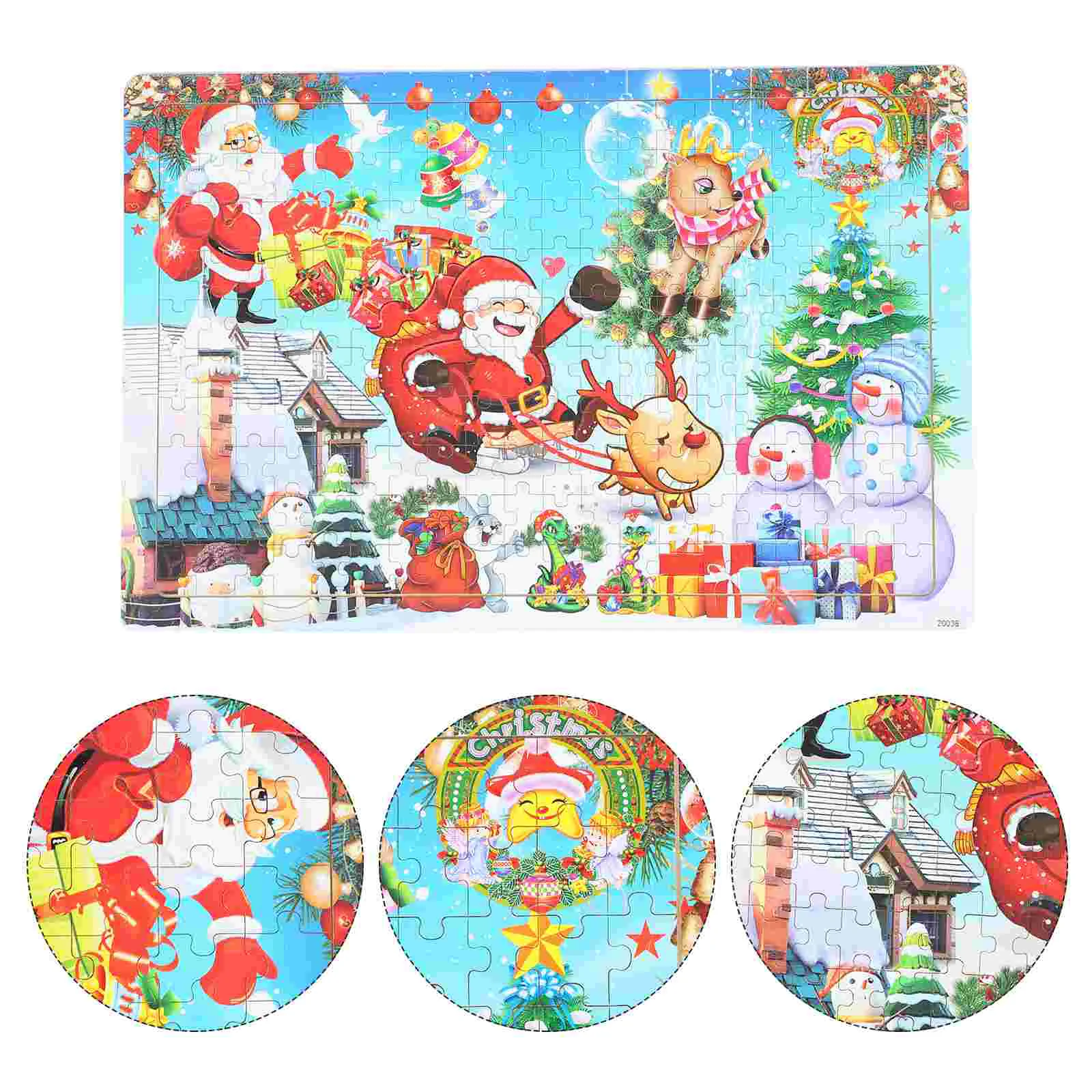 

Christmas Puzzle Kids Educational Toys Holiday Puzzle Toy Sports Xmas Jigsaw Wooden Christmas Jigsaw Toy Child