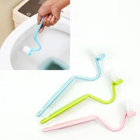 1pc portable v shape curved long handle toilet brush rim easy clean corner deeply cleaning brush home hotel bathroom accessories