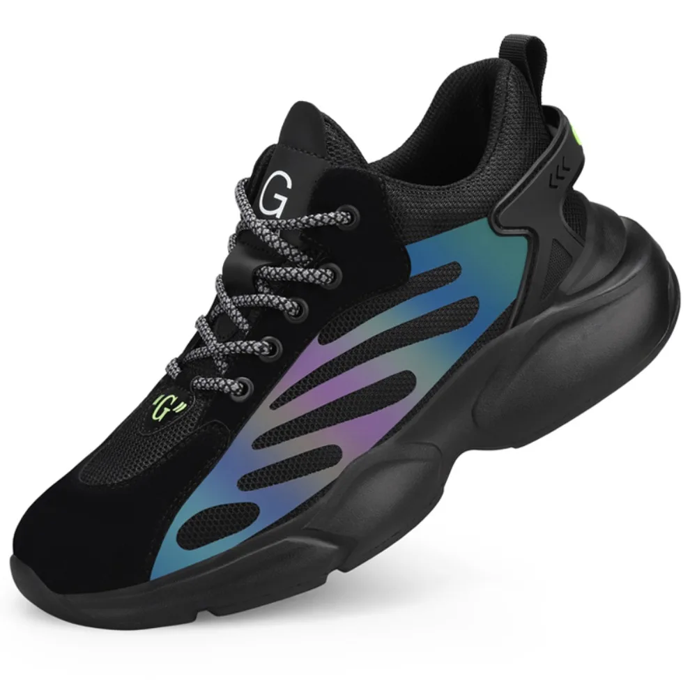 

2023 New Designer Safety Shoes Men's Reflective Work Shoes Sports Shoes Lightweight and Comfortable Safety Protective Shoes