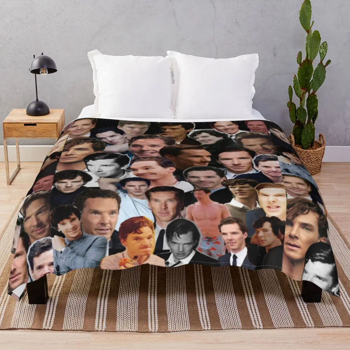 Benedict Cumberbatch Collage Blankets Coral Fleece Spring/Autumn Breathable Throw Blanket for Bed Sofa Travel Office