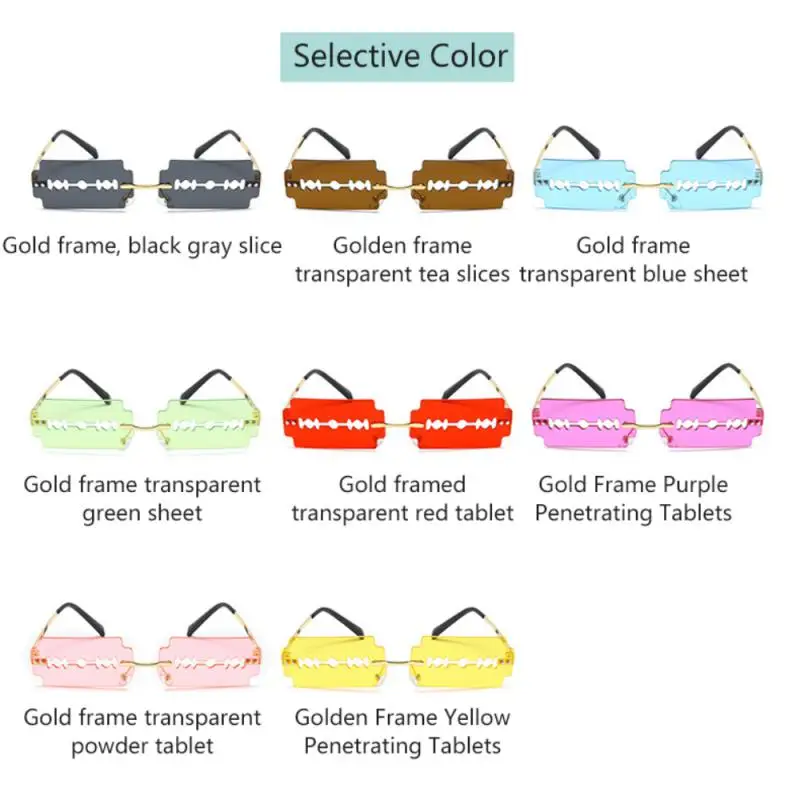 

Гладкие солнцезащитные очки без оправы необычные специальные-оригинальные Нескользящие персонализированные забавные очки с полыми дужками для вождения в путешествиях