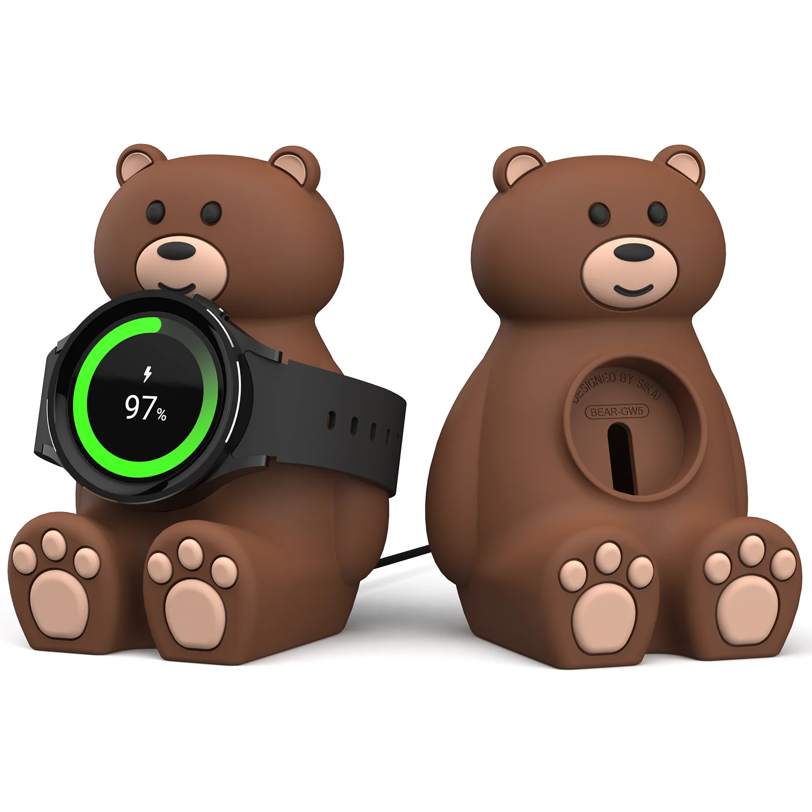 

Зарядная док-станция в форме симпатичного медведя, умные аксессуары, держатель беспроводного зарядного устройства, противоскользящая Заме...