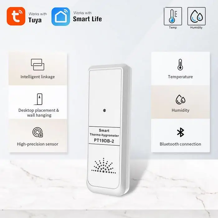 

Tuya Smarthome BluetoothThermometer Hygrometer Temperature Room Electronic High-precisioen Sensor Humidity Meter Weather Station