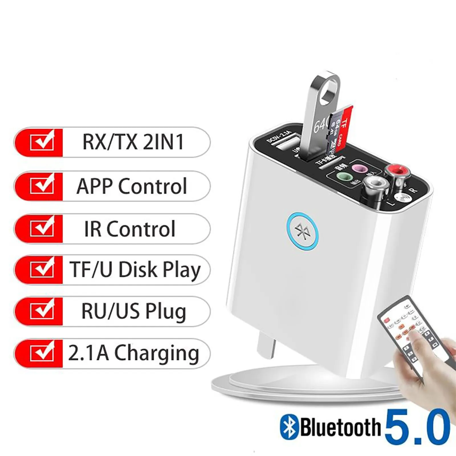 Передатчик и приемник Bluetooth 6 в 1 адаптер передатчик 2-в-1 3 5 мм для беспроводного AUX