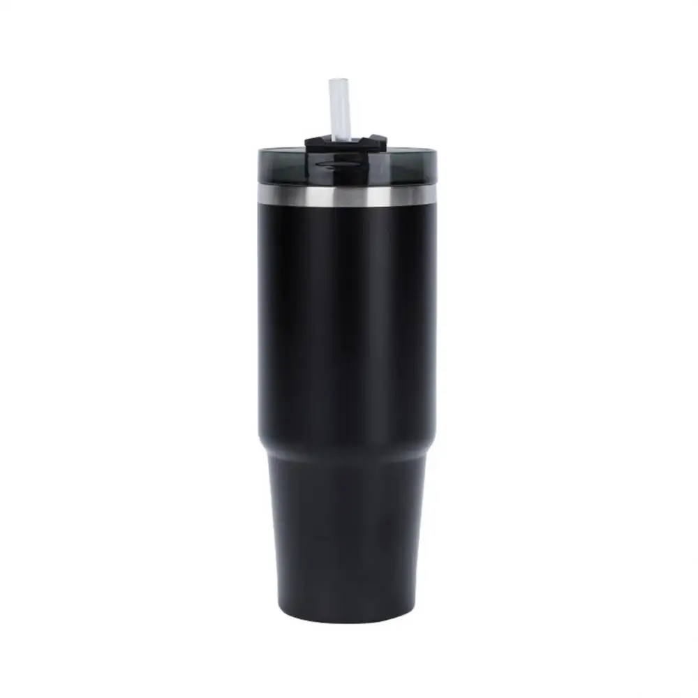

Stainless Steel Coffee Mug With Straw Car Mug Travel Insulation Cold Beer Ice Bar Mug Insulated Bottle 30oz/20oz Double Layer