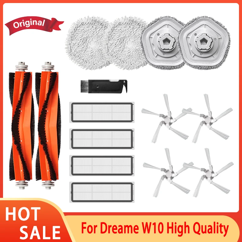 

New For Dreame Bot W10 W10pro Vacuum Cleaner Accessories Main Side Brush HEPA Filter Mop Cloth Spar Parts Cleaning Replacement