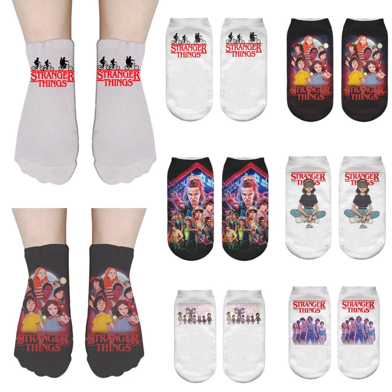 Короткие Носки с рисунком сериала очень странные эстетический - Цена: 0