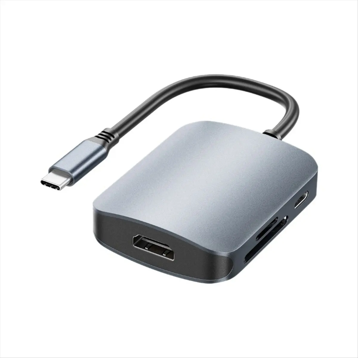 Фото Многофункциональный USB-C хаб 6-в-1: адаптер Type-C 3.0 с HDMI, SD/TF-картами, быстрой зарядкой PD и USB-док-станцией №5