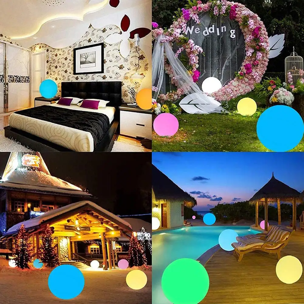 40Cm Remote Floating Pool Lights LED Garden Ball Light Outdoor Colors Waterproof Lawn Lamp Toy Swimming Wedding Party Decor - купить по