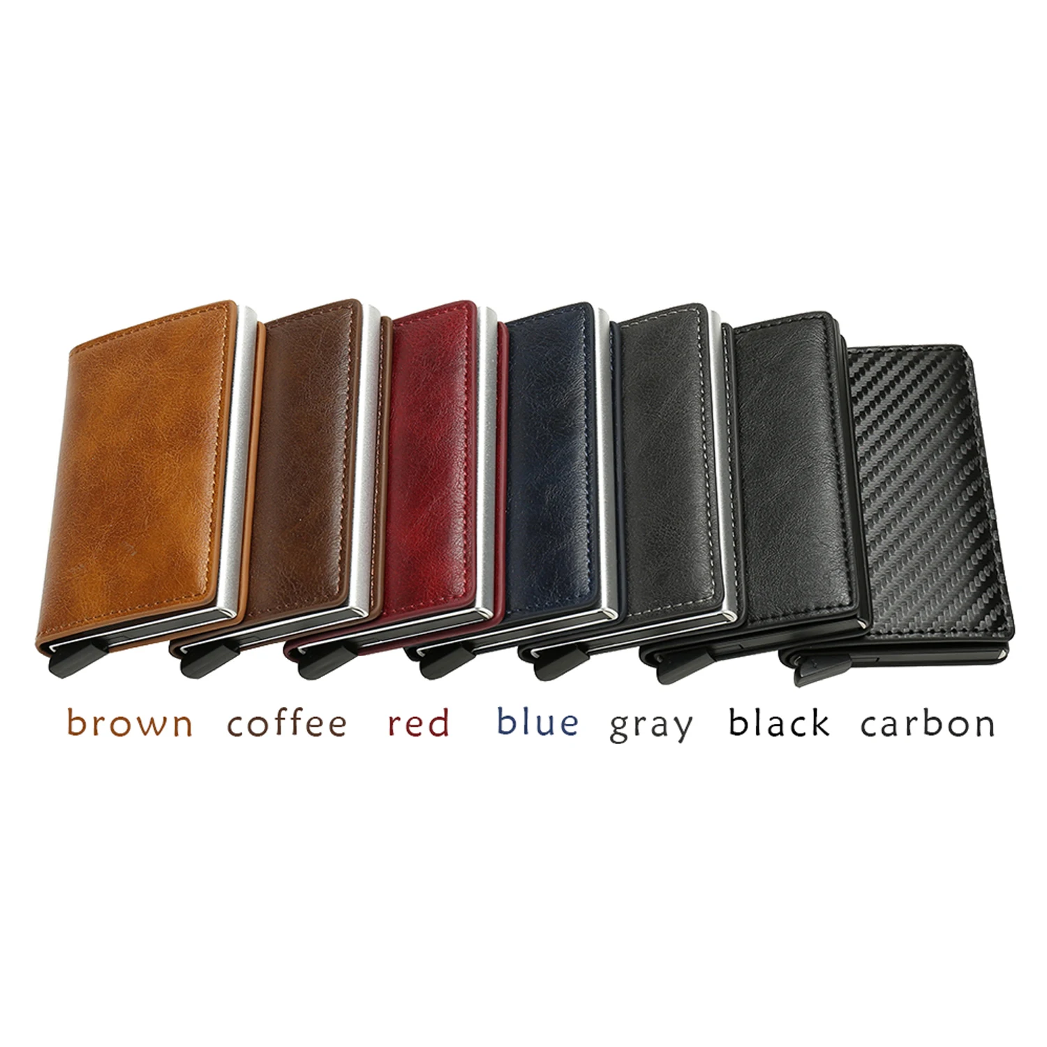 Мужской Кожаный Кошелек Минималистичный Тонкий Из Алюминиевого Сплава С