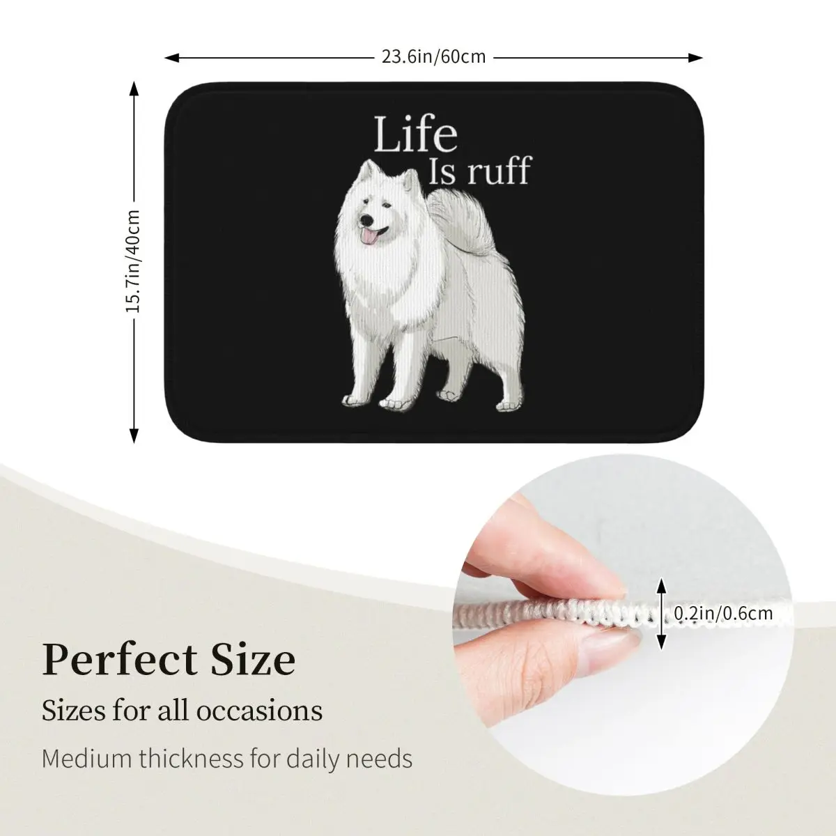 Фото Коврик для прихожей Samoyed Life Is Ruff, противоскользящий ковер для кухни и дома, напольный коврик для спальни, подкладка для ног №4