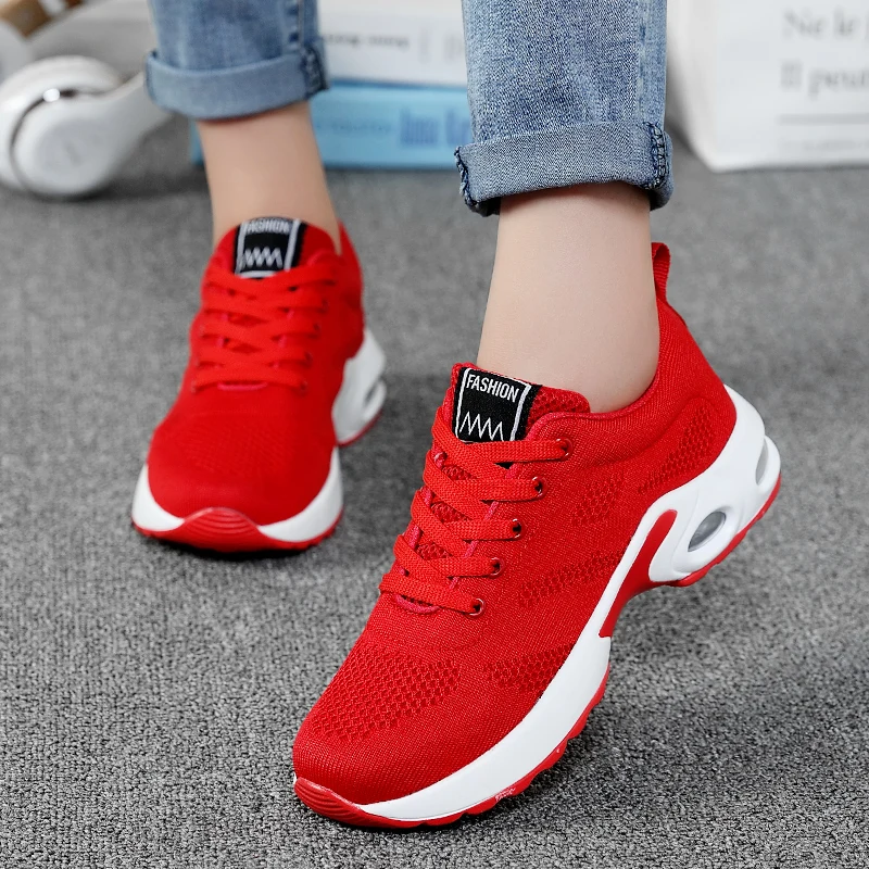 

Women's Fashion Air Cushion Sports Running Flat Soft Bottom Sneaker Mesh Breathable Casual Shoes for Women 2021zapatillas Mujer