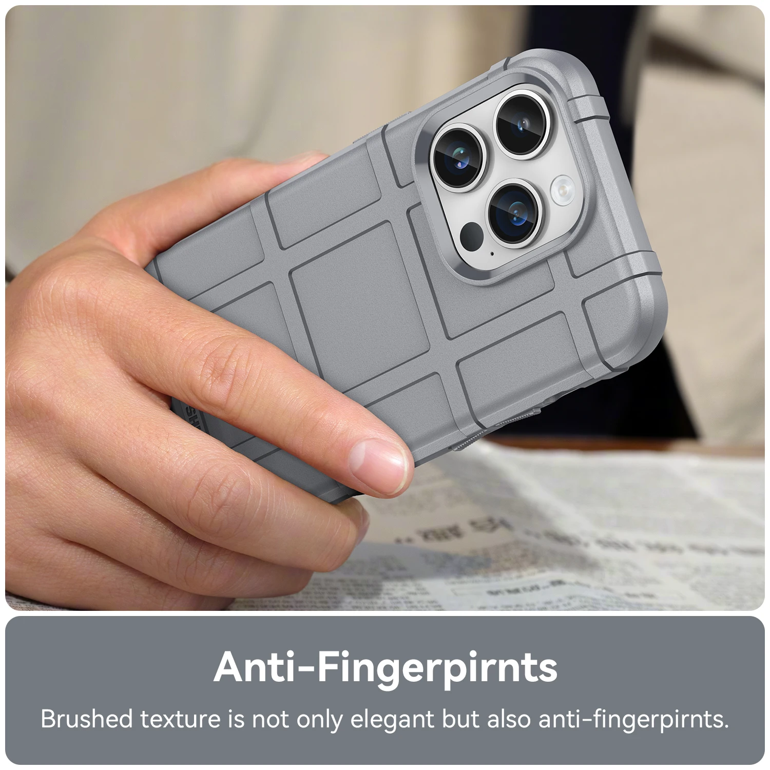 Grey Rugged Shield Shockproof Armor Case For iPhone 14 Pro Max Protection Case Back Cover