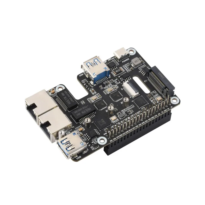 Фото Адаптер Waveshare PCIe к USB 3.2 Gen1/2.5G ETH/M.2 NVMe для Raspberry Pi 5, поддерживает твердотельный накопитель M.2 с протоколом NVMe, расстояния №2