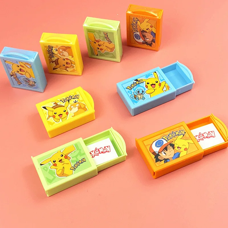 

Pokemon Pikachu Magic Box Eraser Creative Cartoon Anime Figure Drawer Eraser Children's Elementary School Gifts Toys Random 1pcs