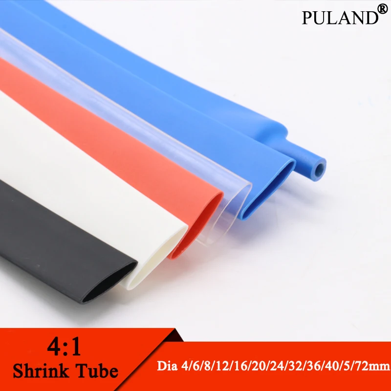 1M 4 6 8 12mm 16mm 20mm 24mm 52 mm Heat Shrink Tube with Glue Adhesive Lined 4:1 Dual Wall Tubing Sleeve Wrap Wire Cable kit