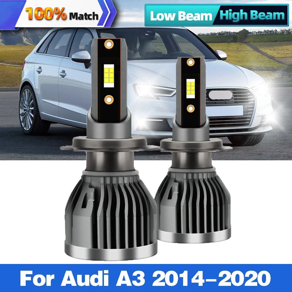 

2Pcs LED Car Lights Bulbs H7 Canbus Auto Headlights Bulbs 120W 20000LM 6000K White CSP LED Turbo Lamp For Audi A3 2014-2020