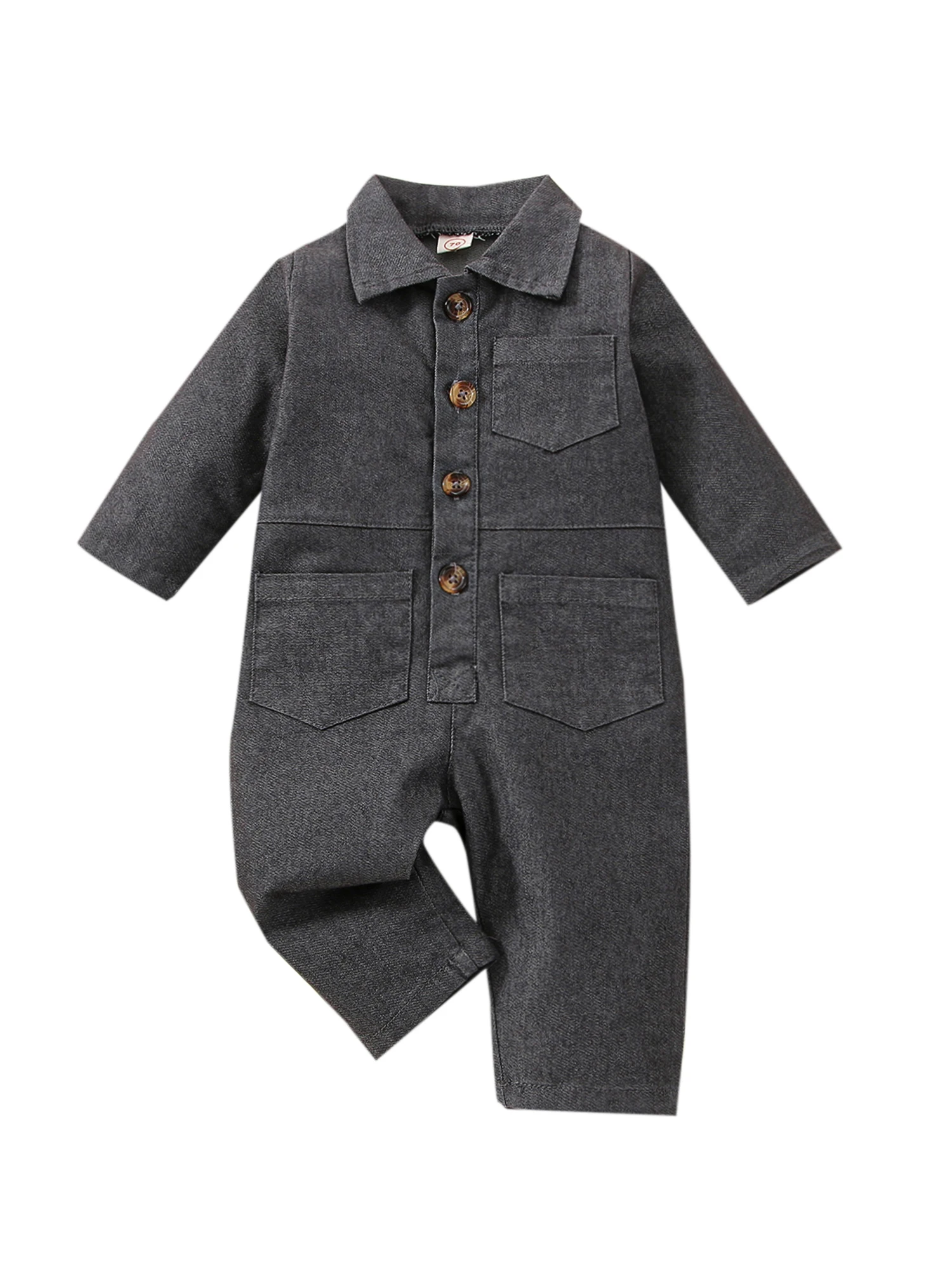 

Комбинезон с длинным рукавом, на пуговицах