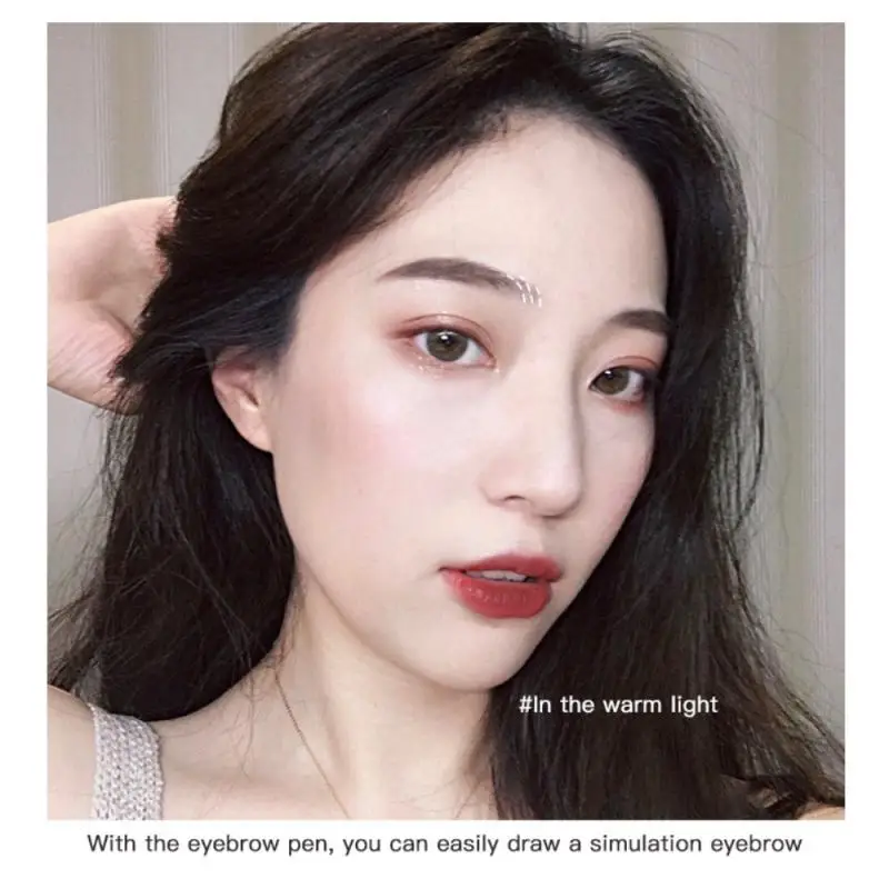 

Triangle Double Head Eyebrow Pencil 4 Colors Waterproof Long-lasting Eyebrow Makeup Pen With Brush Easy to Apply Cosmetic TSLM2