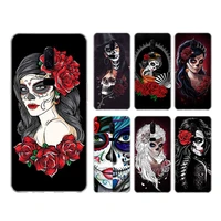beautiful rose girl skull art case for redmi 9c 9a 7 8a silicone soft tpu cover for redmi 10x pro 8 9 9t 7a 6a 6 5 plus coque