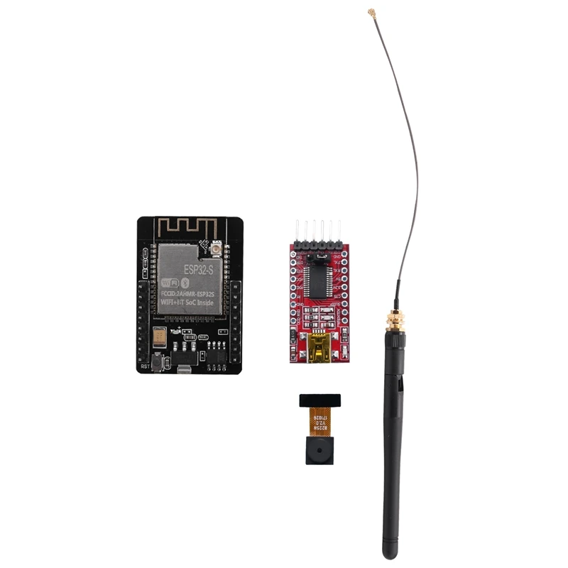 

RISE-ESP32-CAM Wifi Bluetooth Development Board With OV2640 Camera + FTDI USB To TTL Serial Converter + IPEX 2.4G SMA Antenna